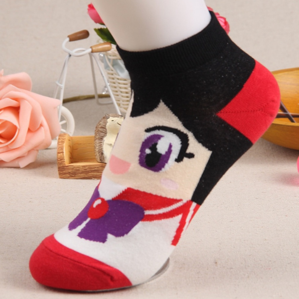 Set of 6! Sailor Moon Yellow Short Ankle Socks - Picture 3 of 8